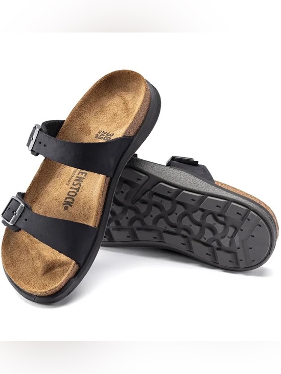 Birkenstock Shoes - Birkenstock 💅 Sierra Black Oiled Leather Sandals Slides Black Size 9 9.5 40